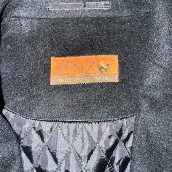 Enzo Tovare Adam Baker Mens Black Wool Cashmere Blend Topcoat Overcoat Size XXL - Picture 4 of 7